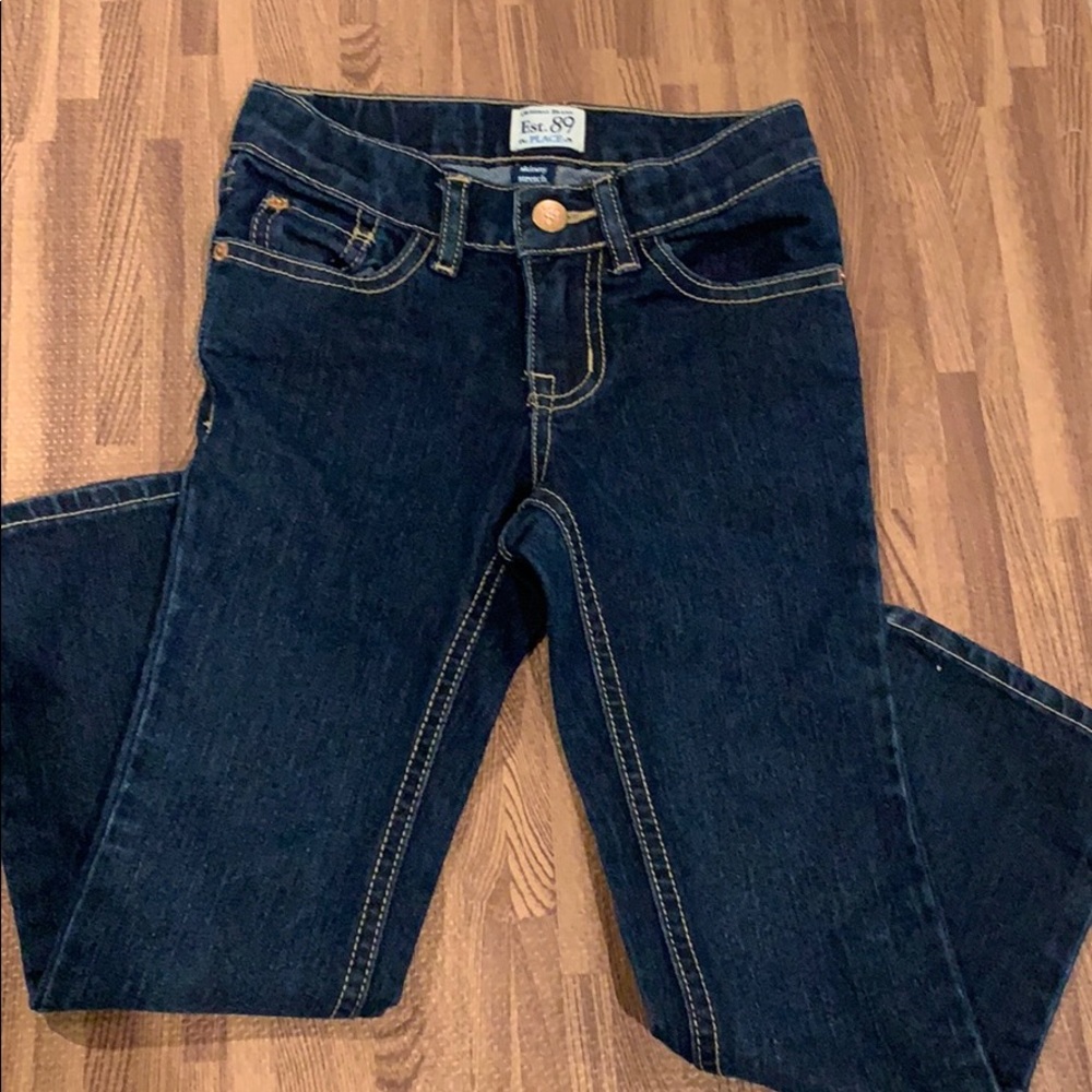Girls Skinny Stretch Dark Blue Jeans